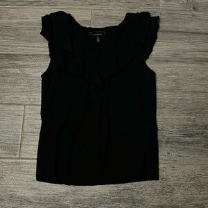 WhiteHouseBlackMarket Black ruffle sleeve top